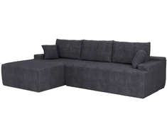 Juskys Kampinė sofa Coredo 250x56x155 cm Tamsiai pilka korduro audinys