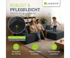 Juskys Kampinė sofa Coredo su otomanu dešinėje 250x56x155 cm tamsiai pilka