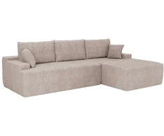 Juskys Kampinė sofa Coredo su otomanų dešinėje 250x56x155 cm tamsiai pilka-ruda