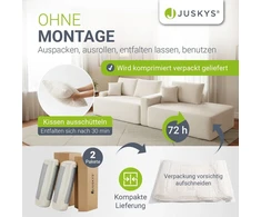 Juskys Kampinė sofa Homestar Coredo su dešiniuoju otomanu, kreminė