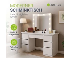 Juskys Kosmetinis staliukas Homestar Talea 110x40x141 cm baltas