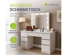 Juskys Kosmetinis staliukas Homestar Talea 110x40x141 cm baltas