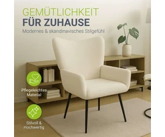 Juskys Krėslas Wingback Odense 95x68x73 cm smėlio spalvos