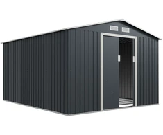 Juskys Metalinė sodo pastogė XXL su dvišlaičiu stogu 164x88x182 cm antracito spalvos