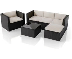 Lauko baldų komplektas Juskys Poilsio komplektas Punta Cana 178x69x65 cm Juodas Poliratanas
