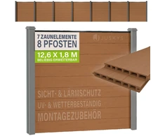 Juskys Privatumo tvora Homestar komplektas 7 panelės 8 stulpai 170x2x180 cm ąžuolas