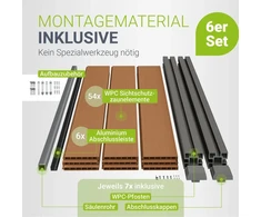 Juskys Privatumo tvora Homestar rinkinys 6 skydai + 7 stulpai 170x2x180 cm ąžuolo spalvos