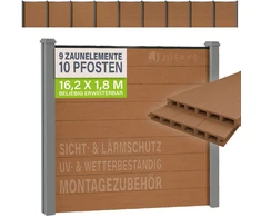 Juskys Privatumo tvora Rinkinys 9 skydai 170x2x180 cm Tikas 10 stulpų