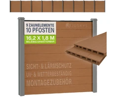 Juskys Privatumo tvora Rinkinys 9 skydai 170x2x180 cm Tikas 10 stulpų