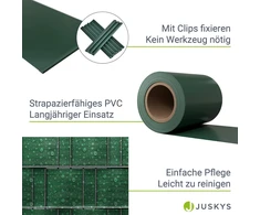 Juskys Privatumo tvoros juostos 4 vnt. 35 m x 19 cm žalia