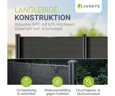 Juskys Privatumo tvoros komplektas 8 skydai 9 stulpai 170x2x180 cm antracito spalvos