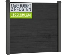 Juskys Privatumo tvoros skydų rinkinys Homestar 1 skydas + 2 stulpai 170x2x180 cm antracito/šviesiai pilka