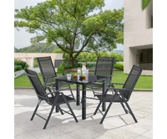 Lauko baldų komplektas Juskys Sodo baldų komplektas Milano 150x90x75 cm Tamsiai pilkas Aliuminis