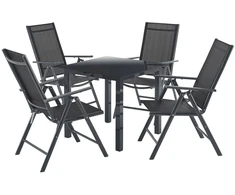 Lauko baldų komplektas Juskys Sodo baldų komplektas Milano 150x90x75 cm Tamsiai pilkas Aliuminis