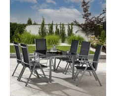 Lauko baldų komplektas Juskys Sodo baldų komplektas Milano 80x80x74 cm Sidabrinė pilka