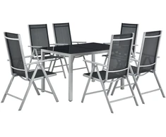 Lauko baldų komplektas Juskys Sodo baldų komplektas Milano 80x80x74 cm Sidabrinė pilka