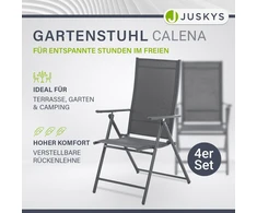 Juskys Sodo kėdės Calena 4 vnt sulankstomos reguliuojamos antracito spalvos
