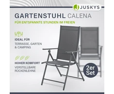 Juskys Sodo kėdės Homestar Calena 2 vnt sulankstomos reguliuojamos antracito spalvos