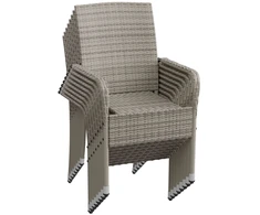 Juskys Sodo kėdės Yoro 8 vnt. 90x60x56 cm pilkai margos