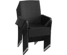 Juskys Sodo kėdės Yoro 8 vnt. 90x60x56 cm juodos