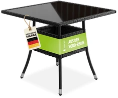 Juskys Sodo stalas Yoro 80x80 cm juodas