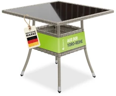 Juskys Sodo stalas Yoro 80x80 cm pilkas