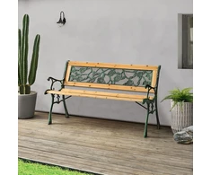 Juskys Sodo suoliukas Venezia 2 vietų 122x54x73 cm natūralus/juodai žalias