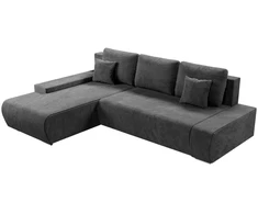 Juskys Sofa Iseo su kairiuoju otomanu 260x180x81 cm tamsiai pilka