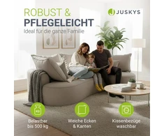 Juskys Sofa Tirano su dešine pufu, veliūras, smėlio spalva