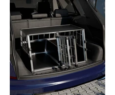 Juskys Šuns transportavimo dėžė L-X 54x69x51 cm juoda/sidabrinė