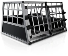 Juskys Šuns transportavimo dėžė L-X 54x69x51 cm juoda/sidabrinė