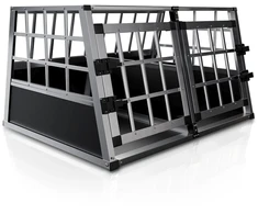 Juskys Šuns transportavimo dėžė L-X 54x69x51 cm juoda/sidabrinė