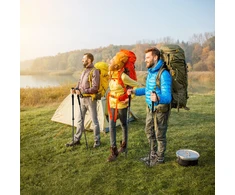 Juskys Trekking lazdų rinkinys, 2 vnt., reguliuojamas 65-135 cm, juodos spalvos