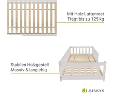 Juskys Vaikiška lova Naya 90x200 cm balta