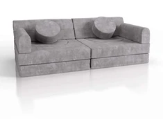 Juskys Vaikiškas žaidimų sofa Kayo 150x75x50 cm šviesiai pilkas kordas