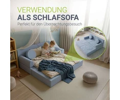 Juskys Vaikiškas žaidimų sofa Kayo 150x75x50 cm šviesiai mėlynas