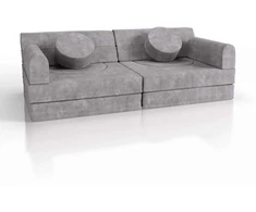 Juskys Vaikiškas žaidimų sofa Kayo 150x75x50 cm šviesiai pilkas kordas