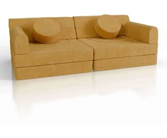 Juskys Vaikiškas žaidimų sofa Kayo 150x75x50 cm geltona