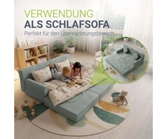 Juskys Vaikiškas žaidimų sofa Kayo 150x75x50 cm šviesiai žalia