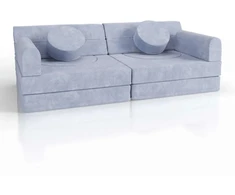 Juskys Vaikiškas žaidimų sofa Kayo 150x75x50 cm šviesiai mėlynas