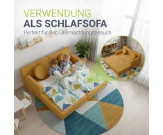 Juskys Vaikiškas žaidimų sofa Kayo 150x75x50 cm geltona