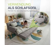Juskys Vaikiškas žaidimų sofa Kayo 150x75x50 cm šviesiai pilkas kordas