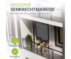 Juskys Vertikalus markizės Barbados 150x310 cm Pilka