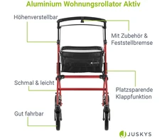 Juskys Vidaus vaikštynė 56x66x90-103 cm raudona