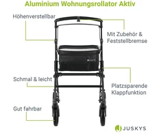 Juskys Vidaus vaikštynė su transportavimo krepšiu 56x66x90-103 cm juoda