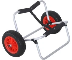 Homcom Baidarių ir kanojų vežimėlis, Surf vežimėlis sulankstomas su diržu, PU ratukai su paminkštinimu, iki 90 kg L70 x W40 x H42 cm