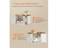 Feandrea kačių namelis su priekinėmis durimis 85 x 48,5 x 50 cm medaus rudos ir balintos spalvos