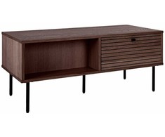 House Kavos staliukas, Kyoto, 50x100x45 cm, Rūkytos ąžuolo furniruotas ir juodo metalo