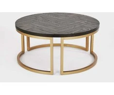 Apvalus kavos staliukas Seville, 90 cm, juoda