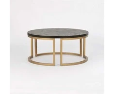 Apvalus kavos staliukas Seville, 90 cm, juoda